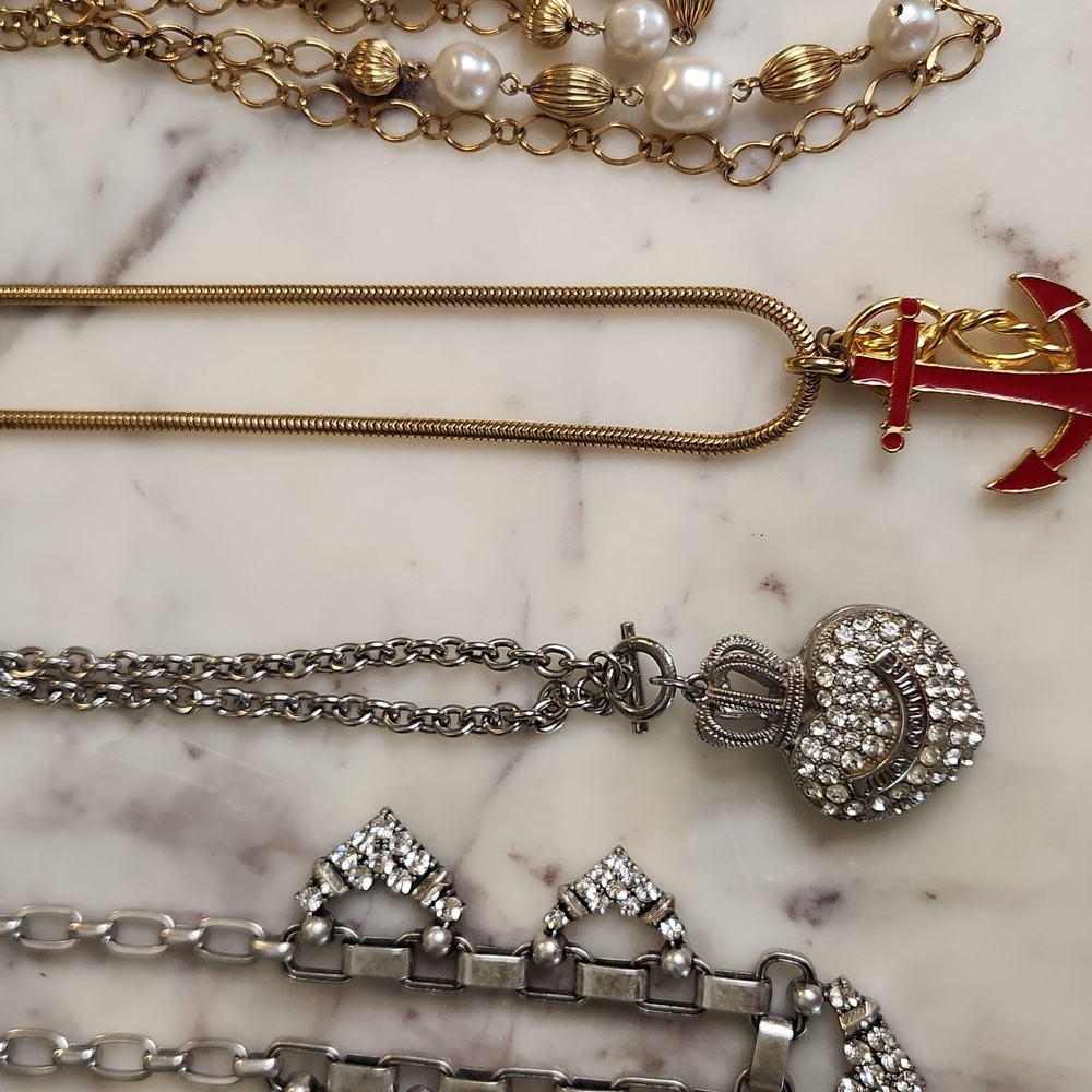Victoria's Secret,Monet,Avon Silver and Goldtone Faux Pearl Necklace Collection